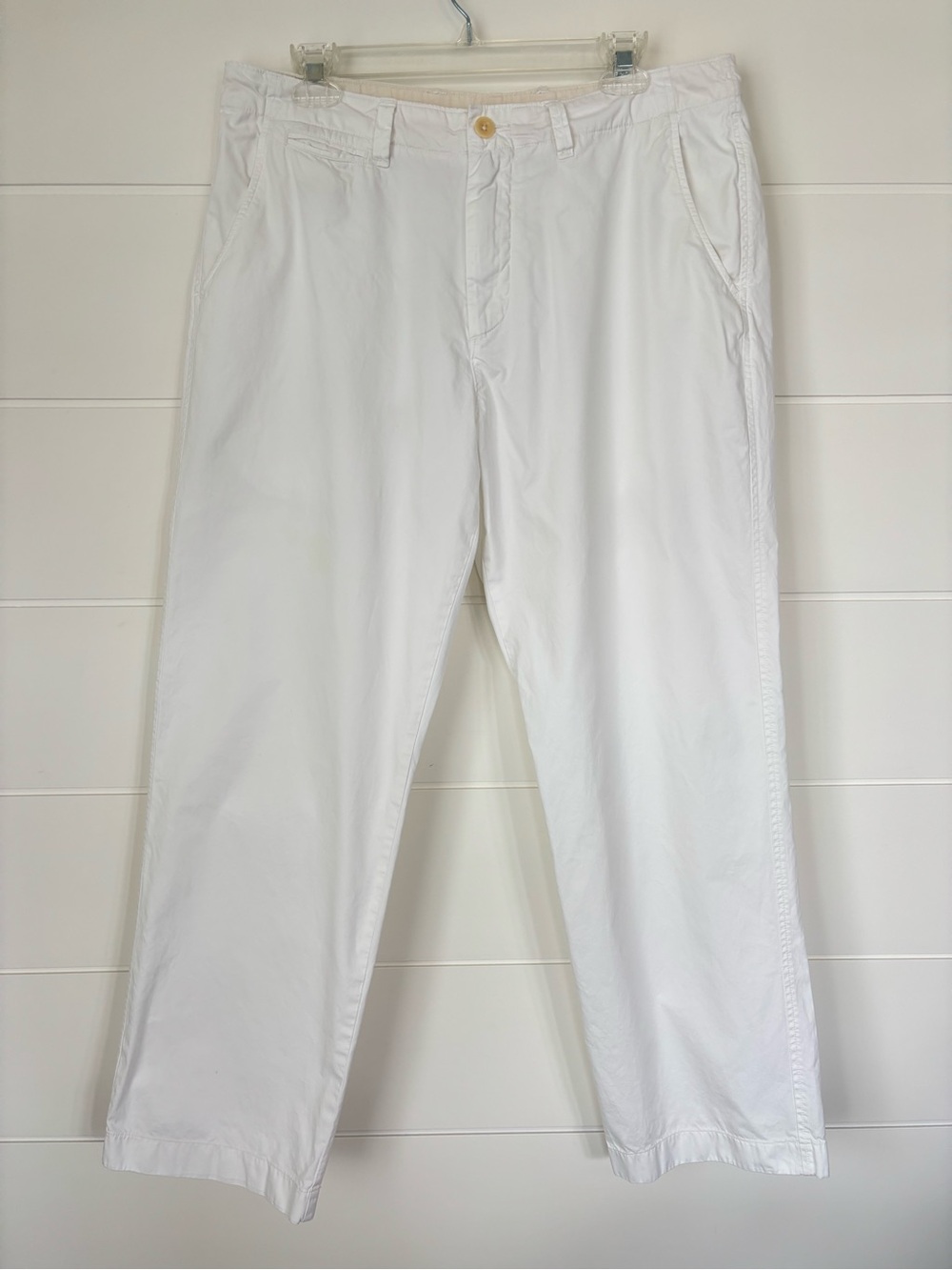 J. Crew 100% Cotton Classic White Men's Regular Fit Chino Pants Size 34x30